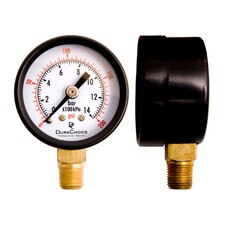 1-1/2" Utility Pressure Gauge, WOG, Black Steel 1/8" NPT Lower Mount