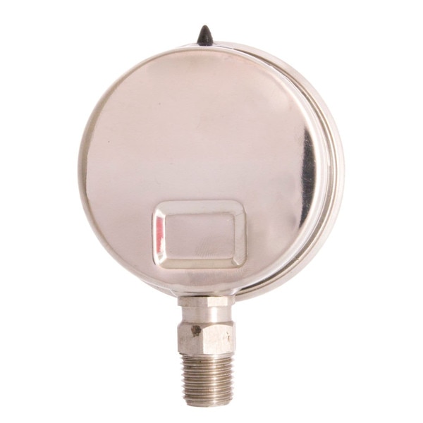 2-1/2" All Stainless Steel Oil Filled Pressure Gauge - 1/4" NPT Lower Mount