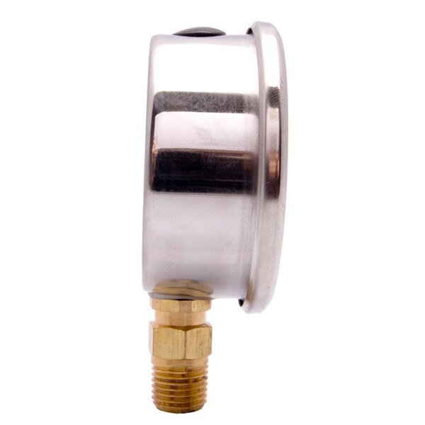 2-1/2" Oil Filled Pressure Gauge - Stainless Steel Case, Brass, 1/4" NPT, Lower Mount Connection