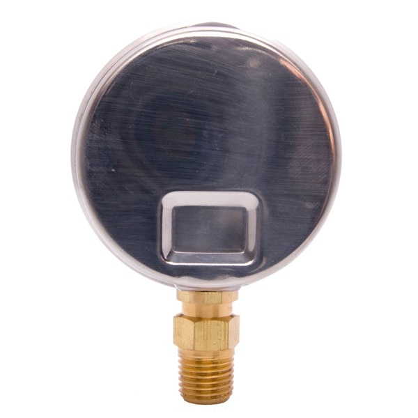 2-1/2" Oil Filled Pressure Gauge - Stainless Steel Case, Brass, 1/4" NPT, Lower Mount Connection