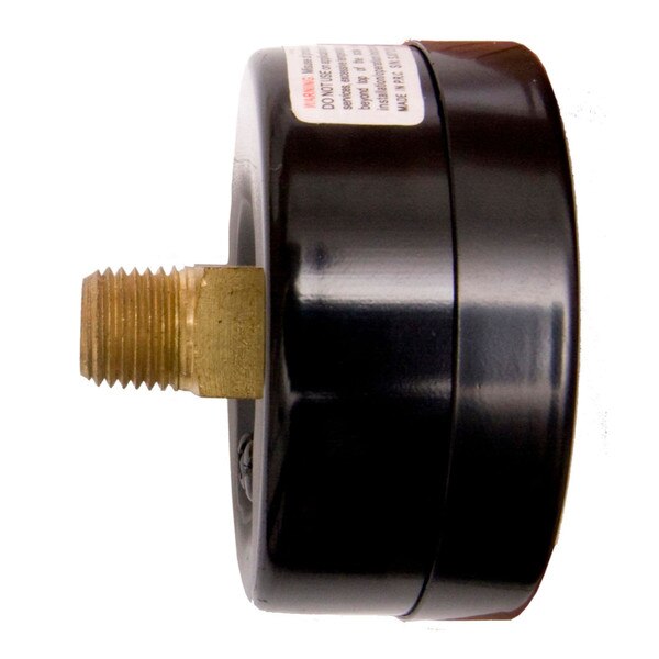 2-1/2" Utility Pressure Gauge for water, oil, and gas (WOG) - Black Steel 1/4" NPT Center Back