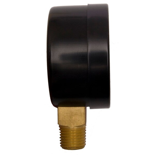 2" Utility Pressure Gauge (WOG), 1/4" NPT Lower Mount Connection, Black Steel Cases, OEM
