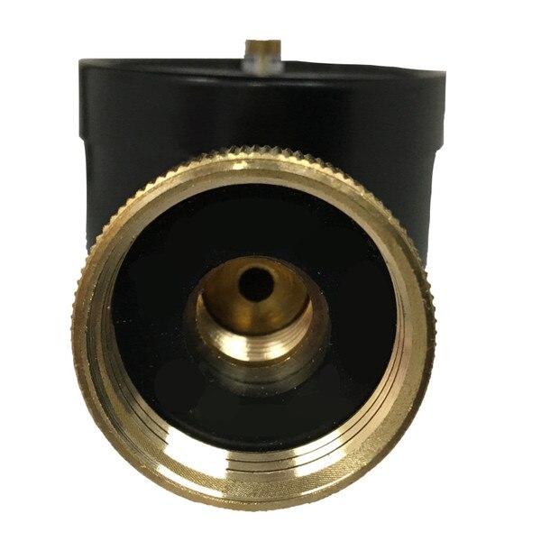 2" Water Test Gauge, water or gas lines, 3/4" NPT Top Connection, Black Steel Case, Brass Internals, 3/4" Thread Swivel Hose Connection.