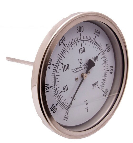 Industrial Thermometer 5" Face - Stainless Steel Case