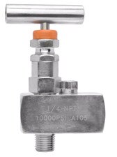 Angle Carbon Steel Needle Valve - O-ring Seal FxM NPT, 10,000 PSI