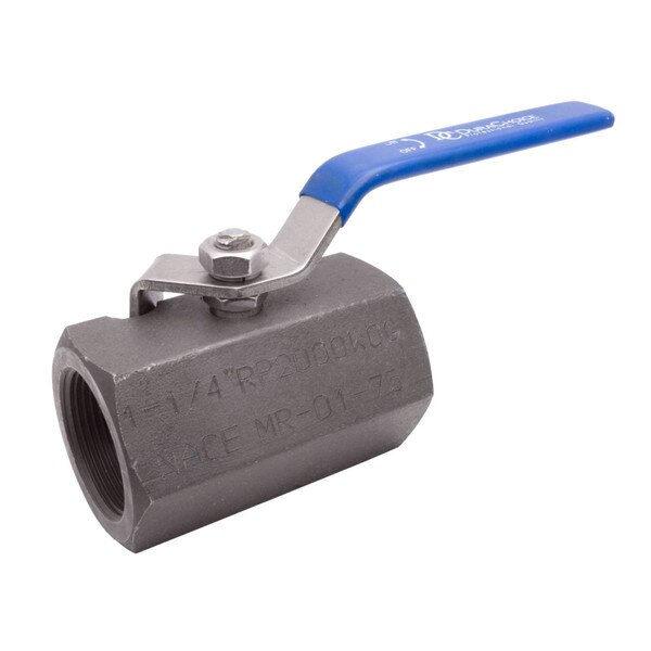 Carbon Steel Full Port Ball Valve, NACE, RPTFE, 2,000PSI (WOG), Hex Bar stock, FxF NPT