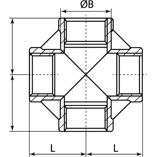 Cross Tee Stainless Steel (304), 150 lbs. Class