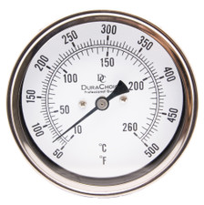 Industrial Bimetal Thermometer 3" Face - Stainless Steel Case w/Calibration Dial