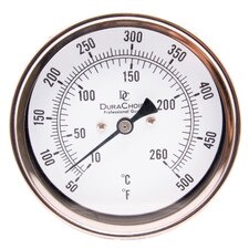 Industrial Bimetal Thermometer 5" Face - Stainless Steel Case w/Calibration Dial
