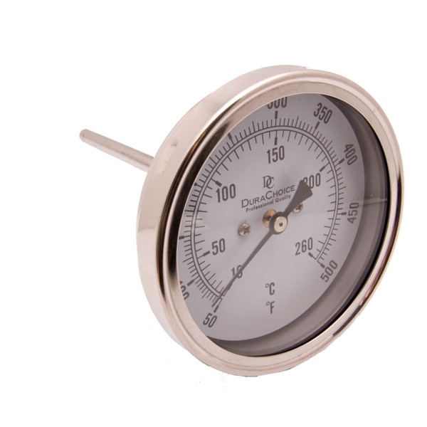 Industrial Bimetal Thermometer 5" Face - Stainless Steel Case w/Calibration Dial