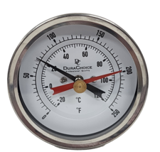 Industrial Bimetal Thermometer w/Max Pointer