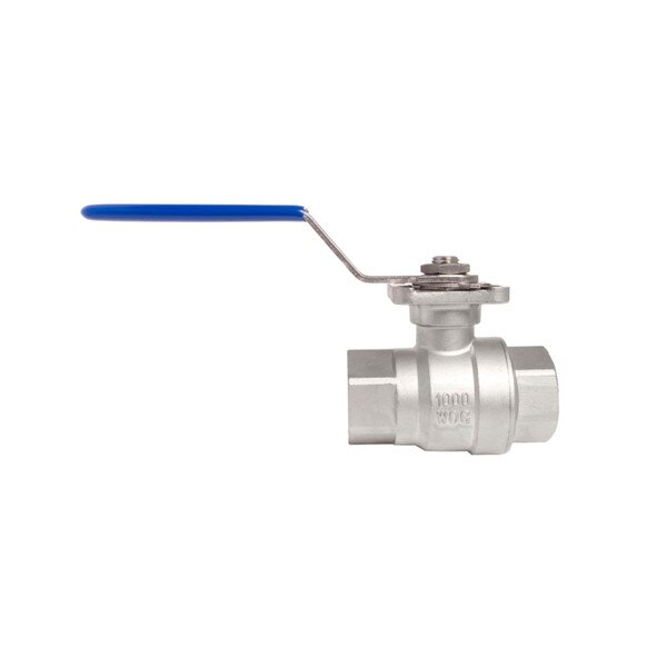 SS316 Ball Valve with high platform and direct mounting pad, 2pc full port,. 1000WOG, 14 NPT