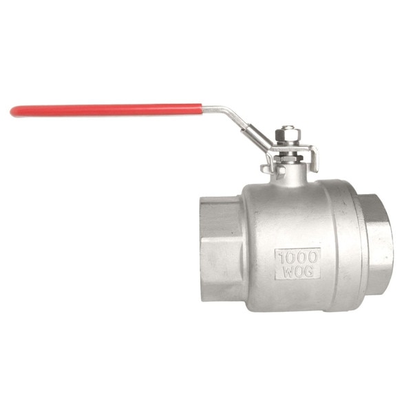 S.S. (316) Ball Valve 2pc Full Port w/Red Handle 1000WOG